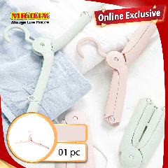 (MR.DIY) Plastic Folding Travel Hanger Pink (40cm x 10cm)