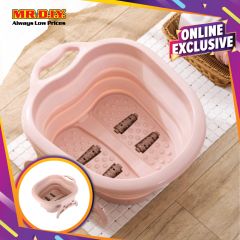(MR.DIY) Plastic Foldable Foot Tub Massage Pink (41.5cm x 49cm)