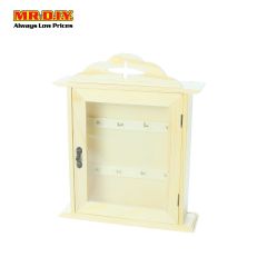 Wooden Key Cabinet with Glass Window Lid