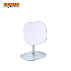 White Rounded Corner Rectangle Cosmetic Mirror R-137