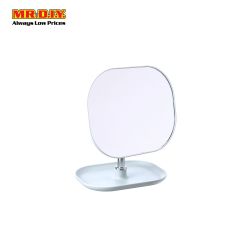 White Rounded Corner Rectangle Cosmetic Mirror R-138