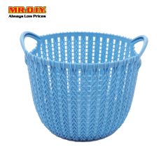 (MR.DIY) Plastic Rattan Round Mini Basket (20cm x 15cm)