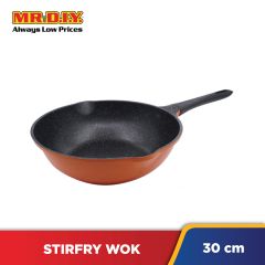 (MR.DIY) Premium Non-Stick Marble Stone Stir Fry Pan (30cm)