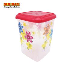 (MR.DIY) Flowers Design Plastic Tall Square Food Container (10cm)