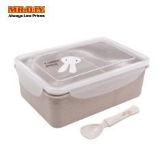 (MR.DIY) Wheat Straw Lunch Box with Spoon (20cm x 14cm)