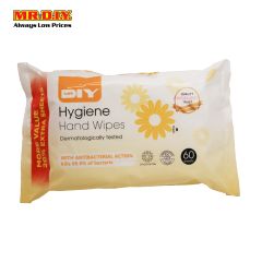 (MR.DIY) Antibacterial Hygiene Hand Cleansing Wipes (60 sheets) Chamomile Yellow
