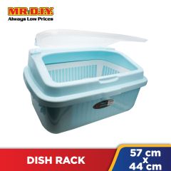  Fashion Cupboard Plastic Anti Dust Covered Dish Rack 57*44*30cm