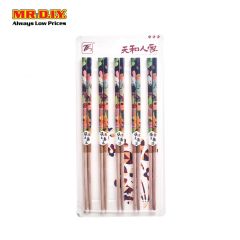 TIANHERENJIA Bamboo Chopsticks with Floral Design (5 pairs)