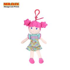 Pink Hair Green Floral Dress Stuffed Girl Doll 20cm CM635018