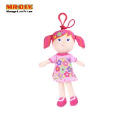 Pink Hair Pink Floral Dress Stuffed Girl Doll 20cm CM635001