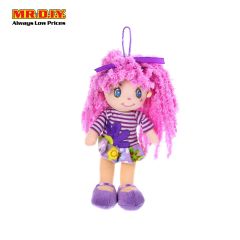 Pink Curly Hair Pink Dress Stuffed Girl Doll 20cm CM416004