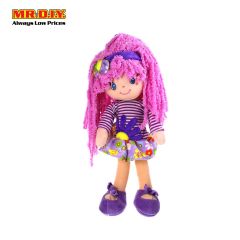 Purple Curly Hair Purple Dress Stuffed Girl Doll 35cm CM416004