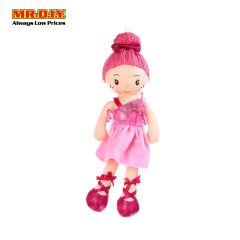 Pink Hair Pink Dress Stuffed Girl Doll 35cm CM743004