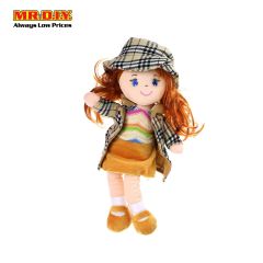 Brown Long Hair Hat Stuffed Girl Doll 36cm CM738002