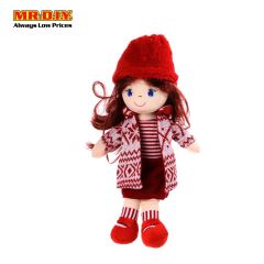 Red Long Hair Red Beanie Stuffed Girl Doll 38cm CM626007C