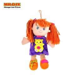 Orange Hair Purple Dress Stuffed Girl Doll 33cm CM717009