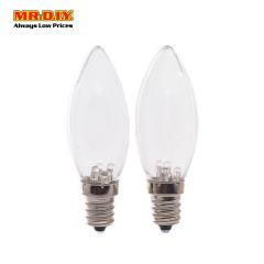 (MR.DIY) Candle Shape LED Bulb E12 (2pcs) - White