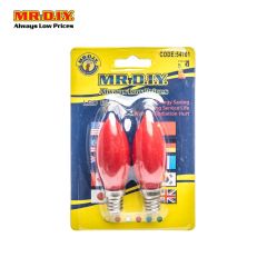 (MR.DIY) Candle Shape LED Bulb E12 (2pcs) - Red