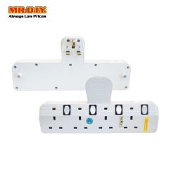 (MR.DIY) Premium 4-Way Adaptor Socket (22.5cm x 12cm)