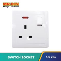 (MR.DIY) White Wall 13A 1 Gang Switch Socket