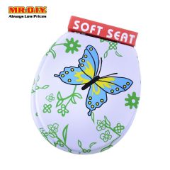 Hand-upholstered Soft Padded Toilet Seat With Butterfly Design