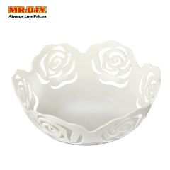 Rose Design Plastic Basket 24cm