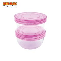 (MR.DIY) Round Plastic Food Container (2pcs)