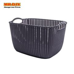 Plastic Rectangular Tapering Weave Basket (Large)