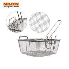 (MR.DIY) Stainless-Steel Square Fry Strainer Basket with Handle (20cm x 20cm)