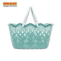 Small Plastic Oval Floral Cutout Basket