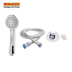 (MR.DIY) Plastic Round Shower Head With Stainless-Steel Flexible Hose Set (1.5m)