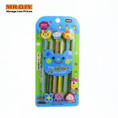 (MR.DIY) Multi-Design Pencil with Cartoon Eraser (6pcs)