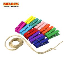 Colourful Assorted Wooden Clip Set 20S