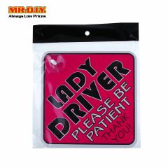 Square Signboard - Lady Driver 15x15cm