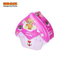 Pink Colour House Shape Metal Coin Bank