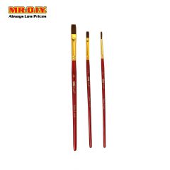 ART TALK 2 Flat and 1 Liner type Professional Paint Brushes Value Pack(3pcs)