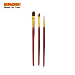 ART TALK 1 Flat, 1 Filbert Comb and 1 Round type Professional Paint Brushes Value Pack(3pcs)