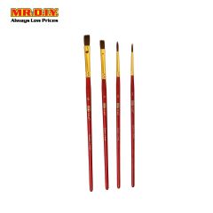 ART TALK 2 Flat and 2 Round type Professional Paint Brushes Value Pack(4 pcs)