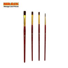 ART TALK 3 Flat and 1 Round type Professional Paint Brushes Value Pack(4 pcs)