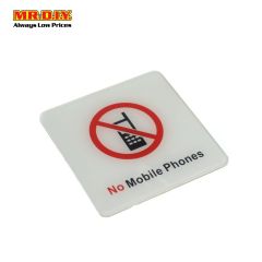 No Mobile Phones Sign Board 10x10cm