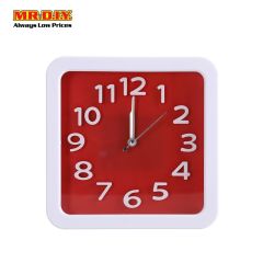 Red Face Square Wall Clock