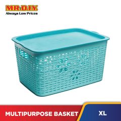 LAVA Rectangular Plastic Basket with Lid  (41.9cm x 29.5xm)