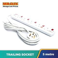 LWD 5-Gang Way Extension Trailing Socket (5m)