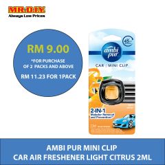 Ambi Pur Car Mini Clip Light Citrus Car Air Freshener 2.2 ml