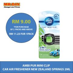 Ambi Pur Car Mini Clip New Zealand Springs Car Air Freshener 2.2 ml