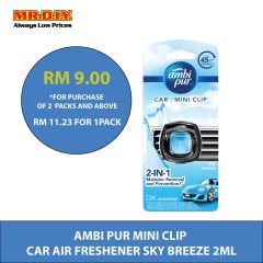 Ambi Pur Car Mini Clip Sky Breeze Car Air Freshener 2.2 ml