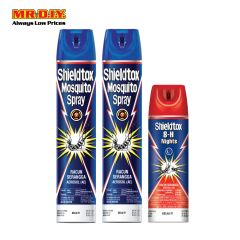 SHIELDTOX Mosquito Aerosol Spray (2 x 800ml) with FREE 8-H Night Aerosol Spray (230ml)