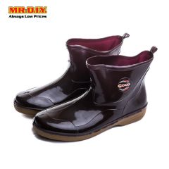 GOCO Maroon Low Cut Safety Rain Rubber Boots (Size: 8)