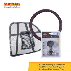 3 in 1 OHOYO Magnet Car Holder, MR.DIY Car Seat Back Support and  Universal Car Steering Cover
