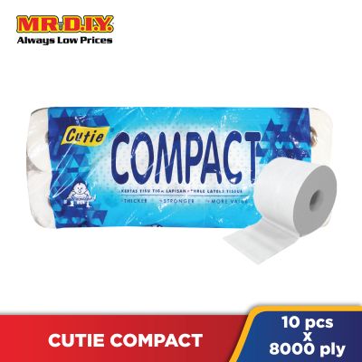 CUTIE 3-Ply Compact Toilet Roll Tissue (10pcs x 8000&#039;s)